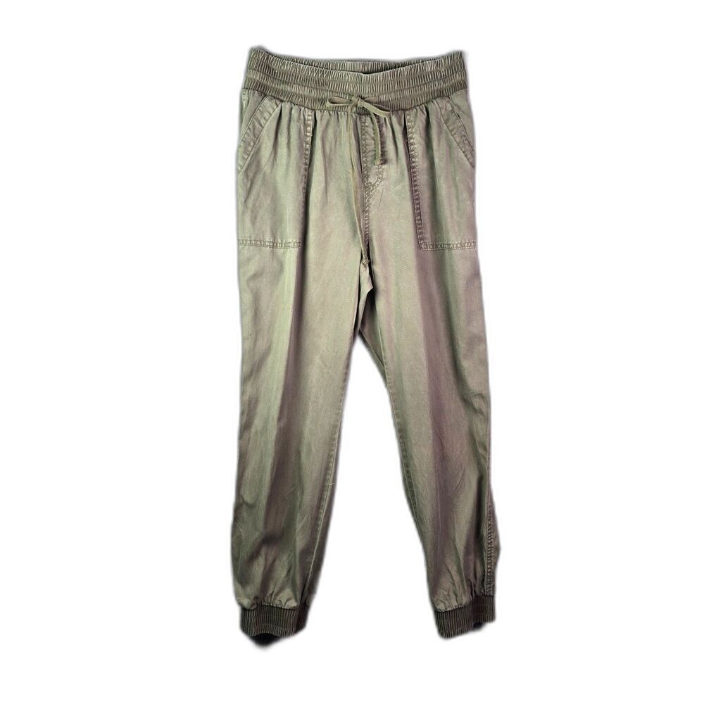 A New Day Womens Jogger Pants Olive S Lyocell Woven High Rise Pockets